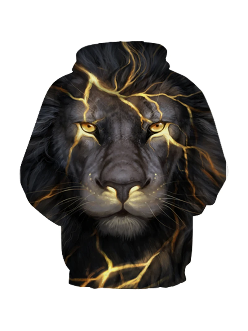 2024 Europese En Amerikaanse Herfst/Winter Nieuwe Leeuw 3d Geprint Kinder Hoodie Losse Kinder Lange Mouw Hoodie
