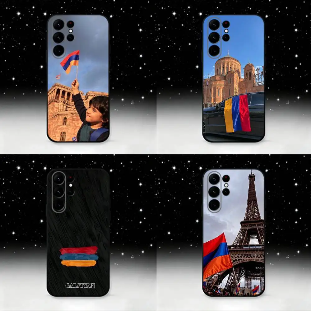 

Armenia Flag Passport ART Phone Case For Samsung S25,S24 Ultra,S20,S30 plus,S22 plus,S23,S30 Ultra 5G Silicone Black Shell