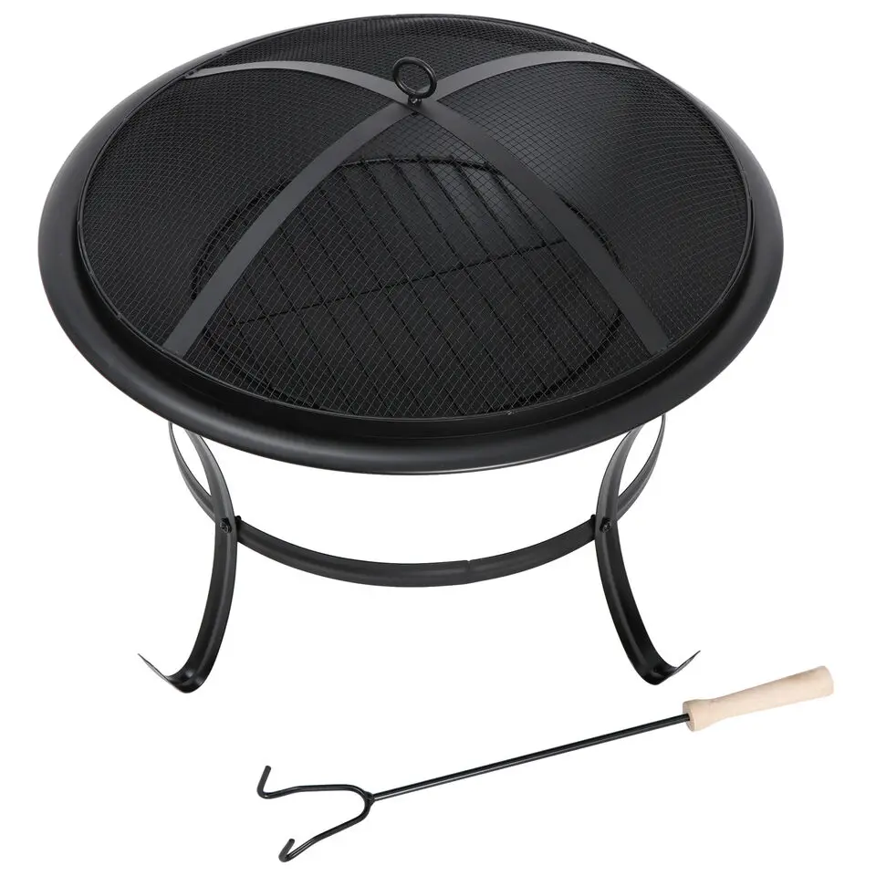 22 Inch Outdoor Patio Metal Firepit Backyard Patio Garden Bowl BBQ Grill