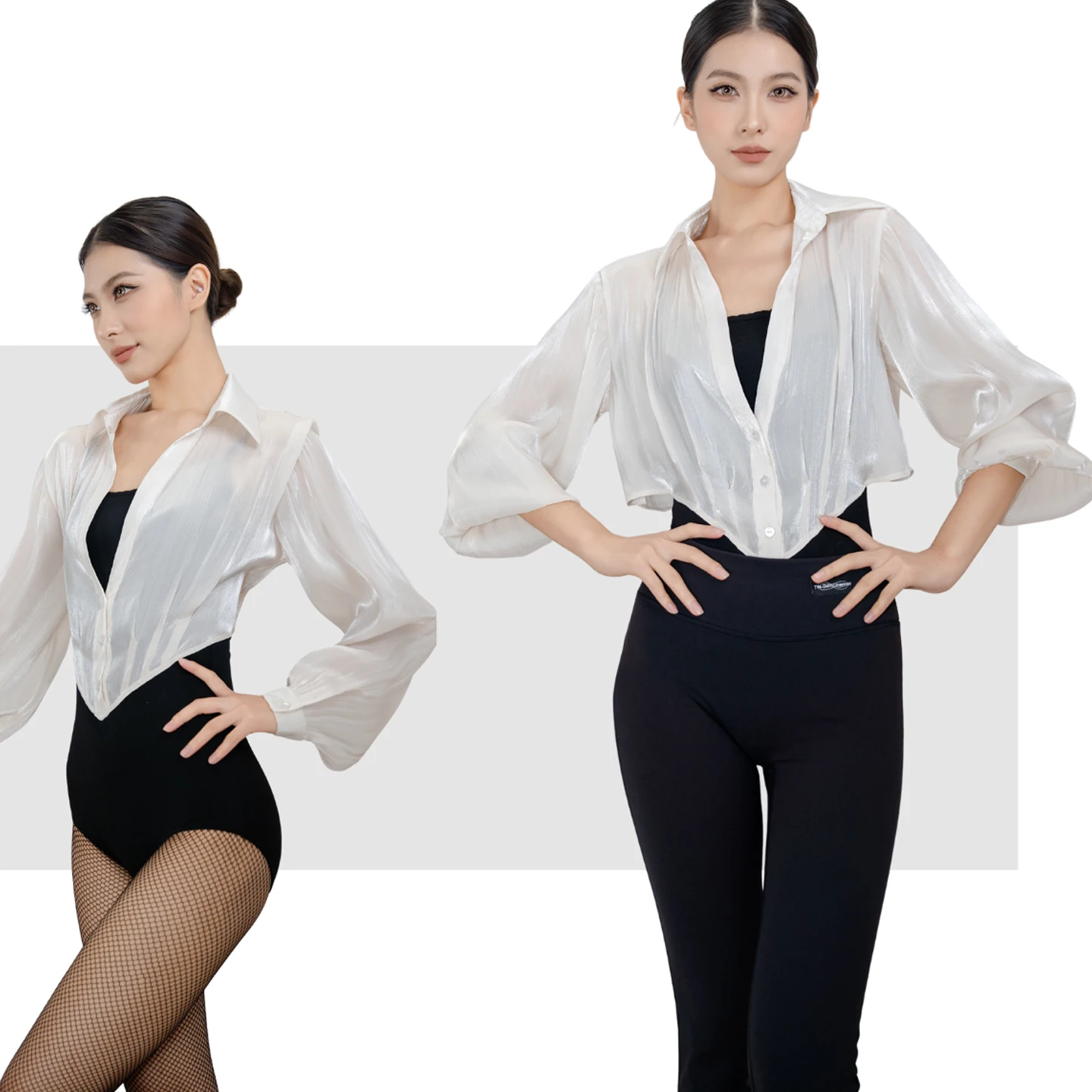Lady Latin Dance Top For Women Costumes Shirt Bodysuit Chacha Tango Samba Dance Clothes Practice Training Clothing Wear DQL12301