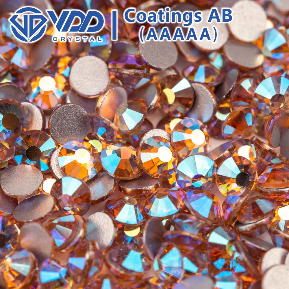 VDD SS4-SS30 AAAAA 094 Light Peach AB Glass Crystal Rhinestones Strass Flatback Stones 3D For Nail Art Craft DIY Decorations