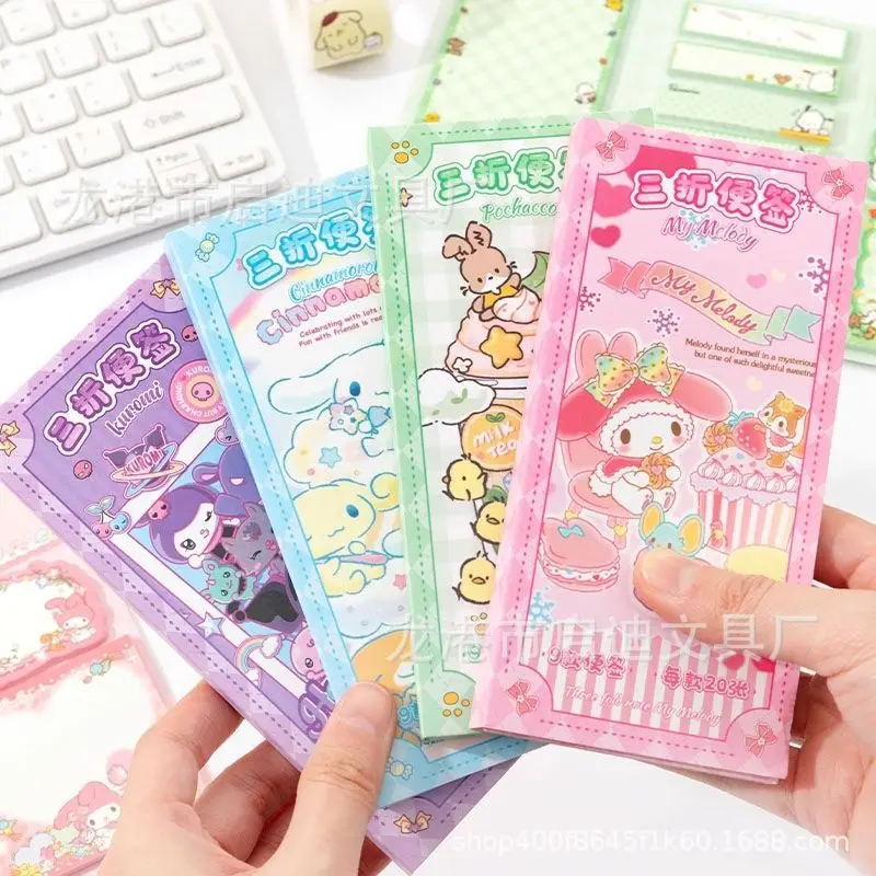 180 Pcs Kawaii Sanrio Kuromi Sticky Notes Cinnamoroll Melody Pochacco Multi-Purpose Cute Sticky Notes Student Office Stationery