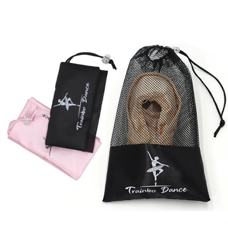 Pink White Dance Bag Shoes Storage Pouch Ballet Organizer Handbag Bags Pouches Satin Ballet Shoe Bag Dance Shoes Pouch