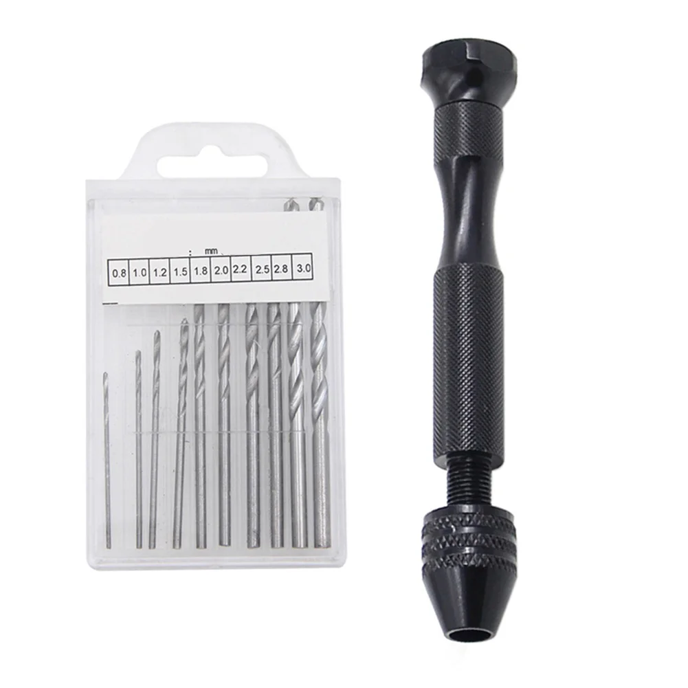 1/11Pcs Mini Hand Drill With 0.3-3.2mm Drill Bits Set Rotary Tools For Models Hobby DIY Wood Craft Handmade Tools