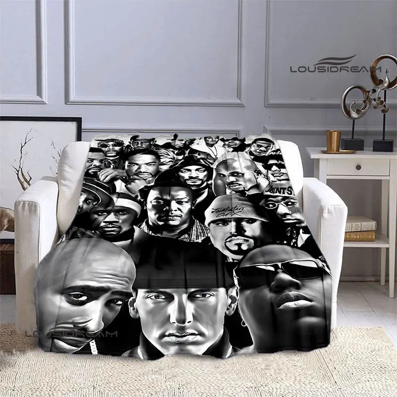 2PAC hip -hop singer retro printing blankets Fashionable bed blankets warm beautiful blanket birthday gift