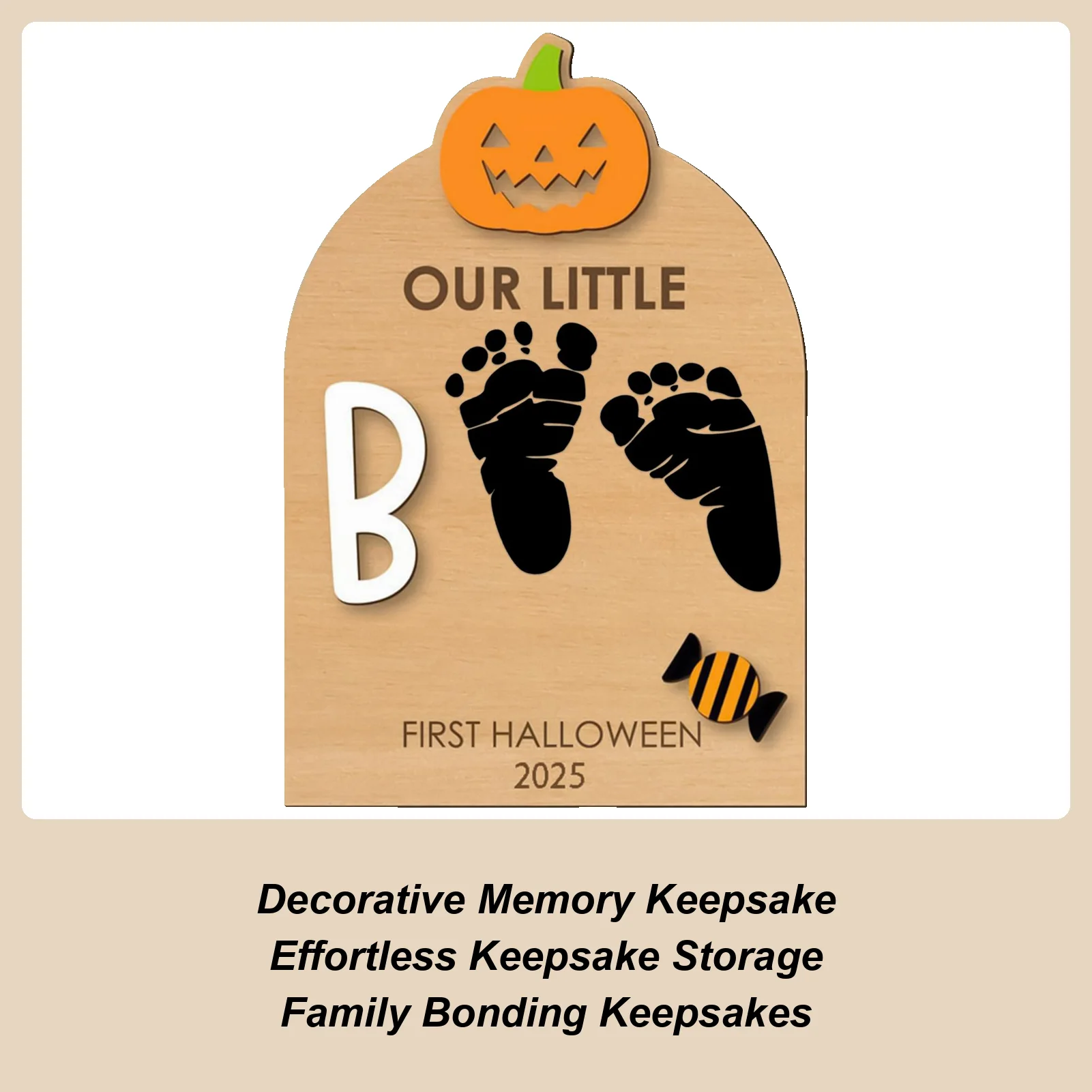 Foot Print Kit For Baby Halloween Footprint Or Handprint Art Sign Craft Kit With Ink Pad Hand Ornament For Birth Shower Mom Dad