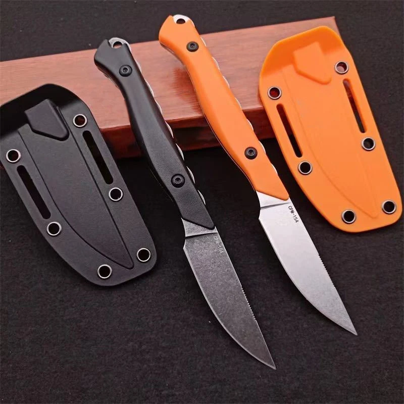 Black/Orange G10 BM 15700 Flyway Fixed Blade Knife Stonewashed Straight Knife Handles Outdoor Tactical Survival Tools