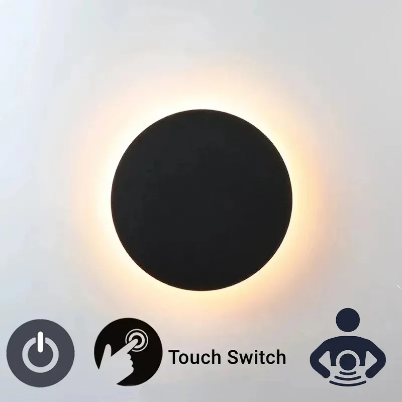 Outdoor Waterproof Porch Lamp Nordic Round Wall Light Entry Corridor Aisle LED Wall Lamp Lighting Sensor Light Room Decor