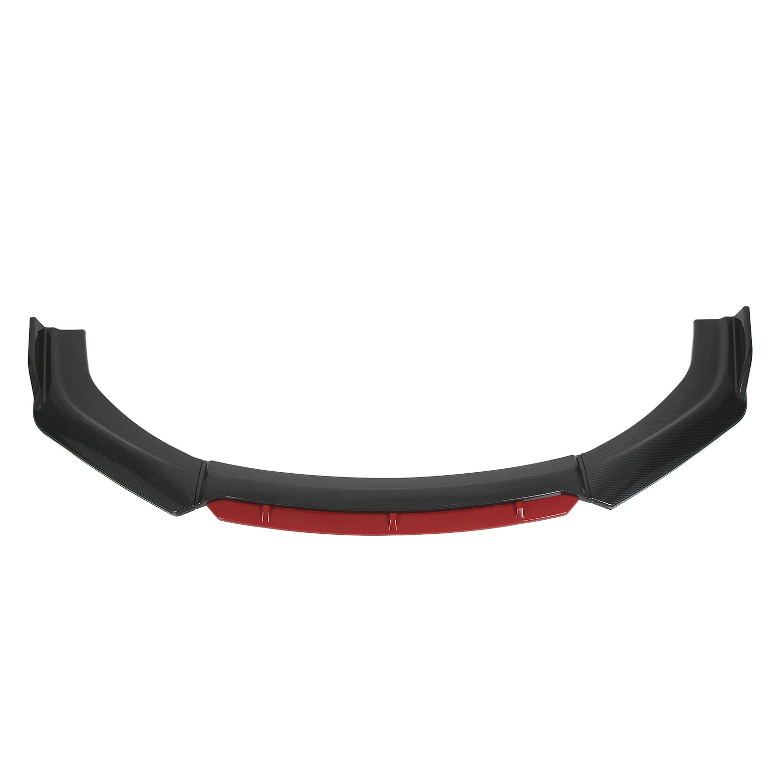 

Front Bumper Lip Spoiler Splitter Kit - Universal Aerodynamic Accessory for Car Modification, Carbon Fiber Style with Red Accent