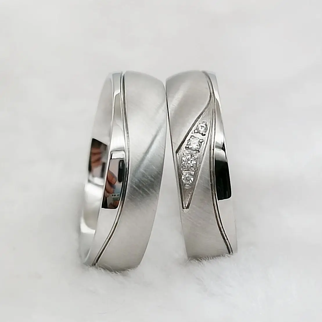 Custom Handmade Real 925 Sterling Silver Wedding Rings Set For Men And Women Love Alliance Western Couples Ring Marriage Jewelry