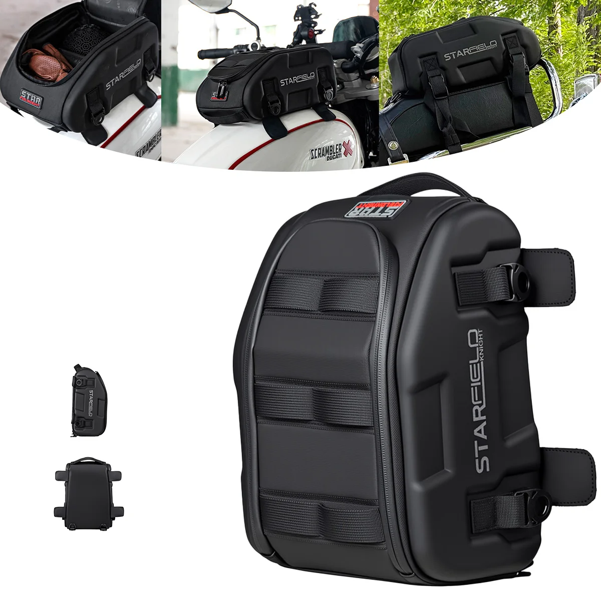 Magnetic Tank Bag Motorcycle Waterproof Black Fuel Tank Bag Large Capacity Moto Rear Seat Side Bag For BMW R1200gs R1250gs ﻿