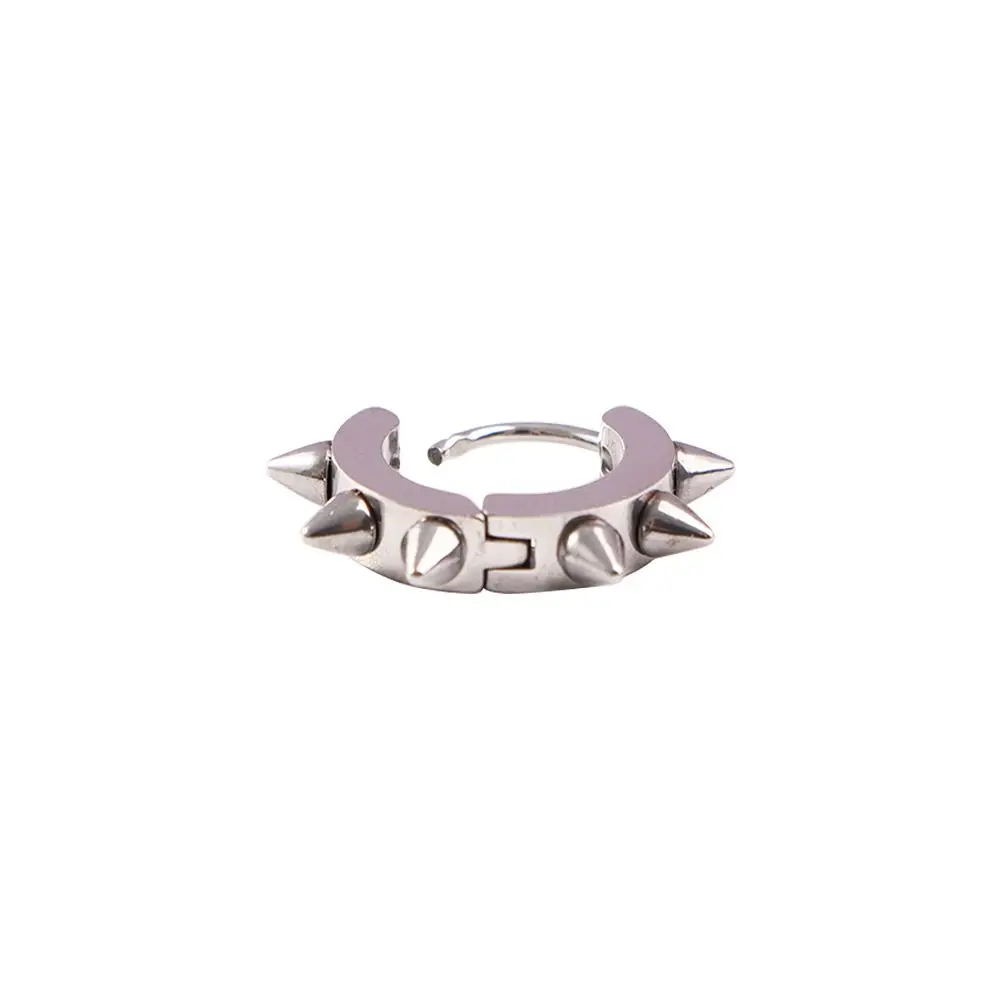 Men Rock Black Rivet Fashion Stainless Steel Gothic Accessories Stud Earring Jewelry Hoop Earrings