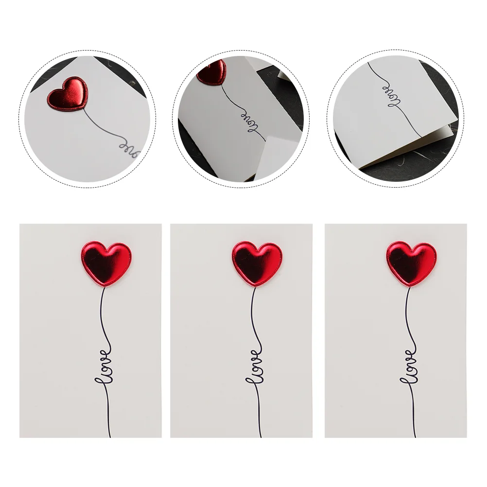 5 Pcs Greeting Card Pop-up Cards Three-dimensional Message Paper Valentine's Day 3D