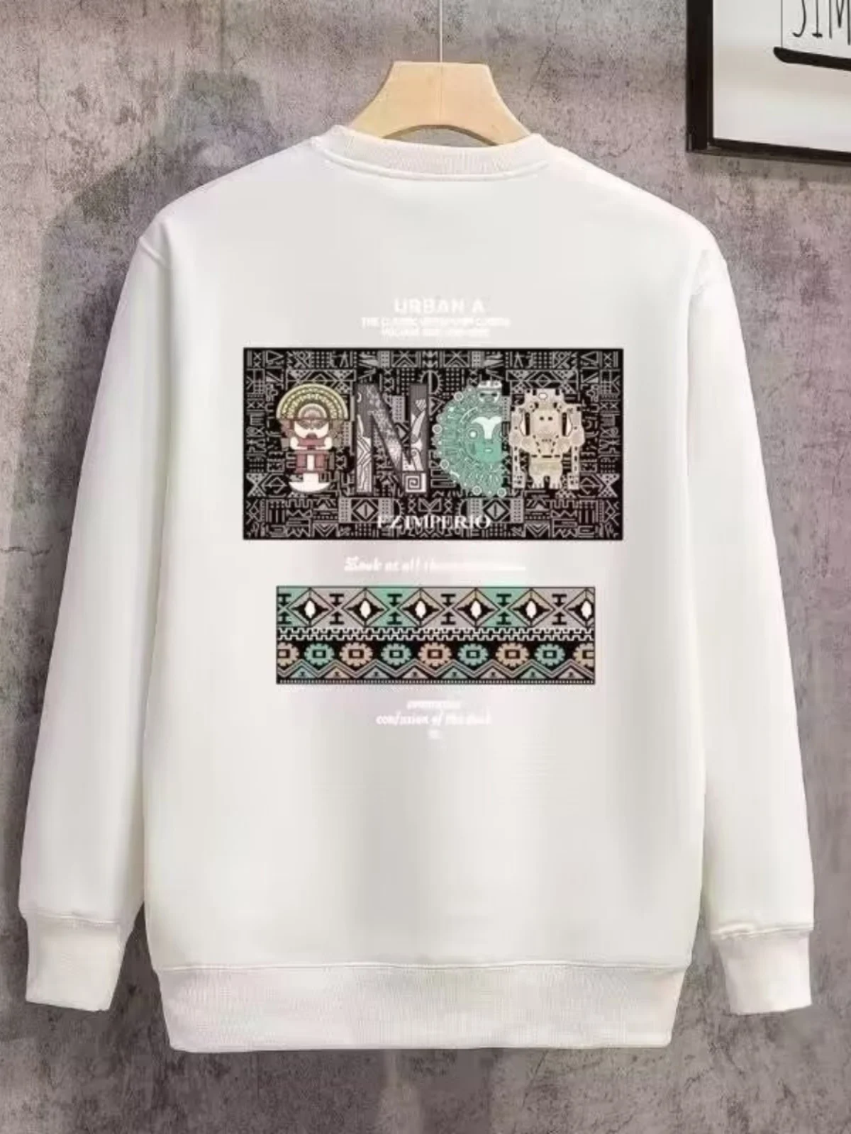 

Ins Sle Fce Lined Hoodie ex Warmth Autumn Winter Sweatirt Streetwear Casual American Sle round Ne Long Sve