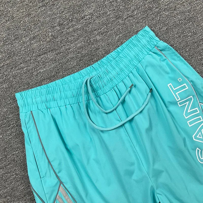 New Arrival SAINT Unisex Outdoor Shorts Cord Waist Side Vertical Letter Stripe Breathable Shorts