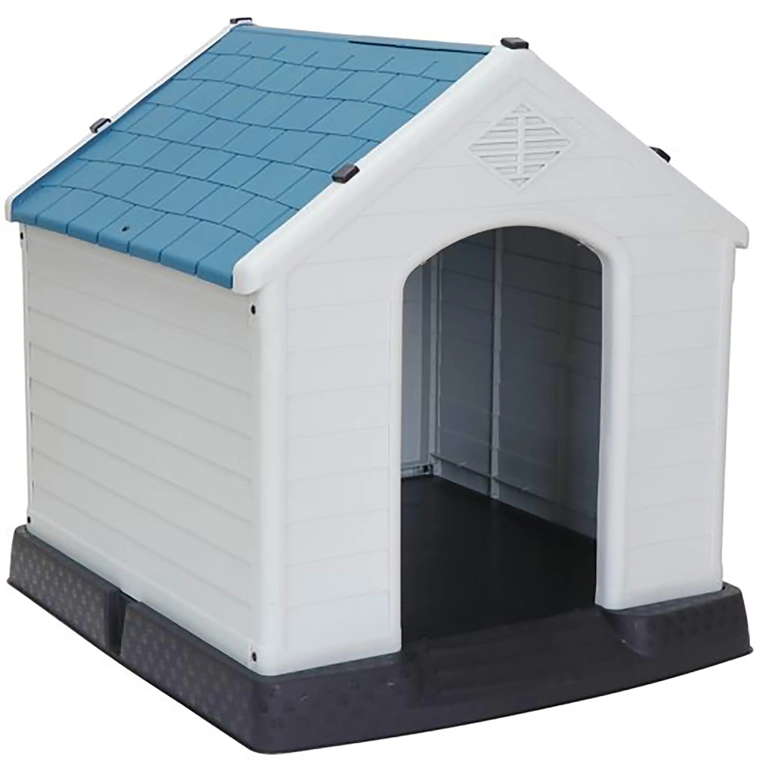 

Plastic Indoor Outdoor Dog House Medium Pet Doghouse White,