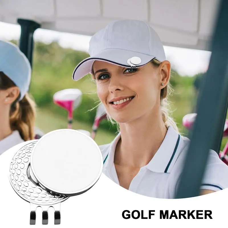 Magnetic Golf Ball Marker Metal Magnetic Golf Ball Marker Belt Pocket Clip-On Golf Bag Decoration Portable On-Course Golf Ball