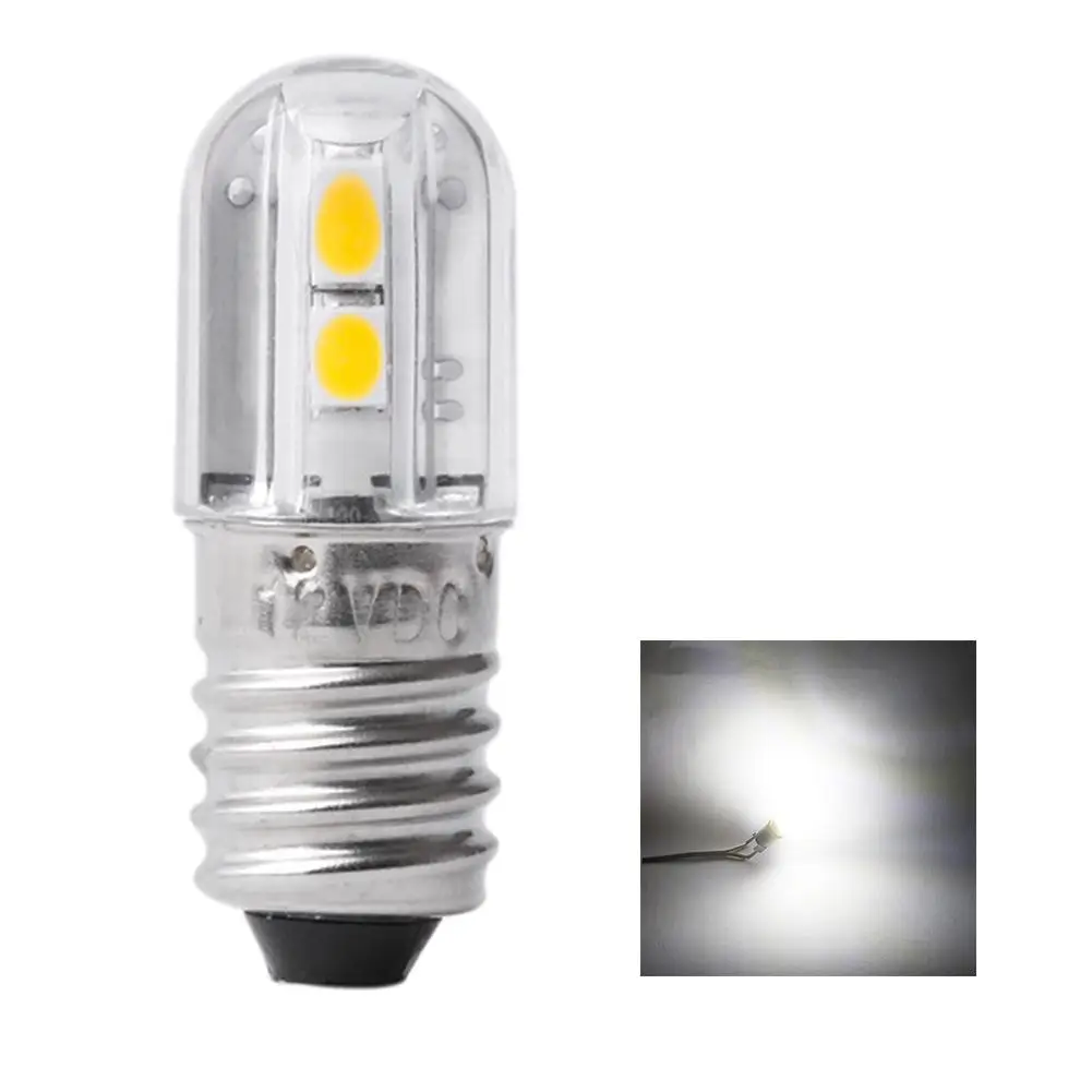 E10 bombilla LED, lámpara de trabajo de 6V y 12V, luz blanca cálida para linterna, Faro de Motor para bicicleta, 1 unidad