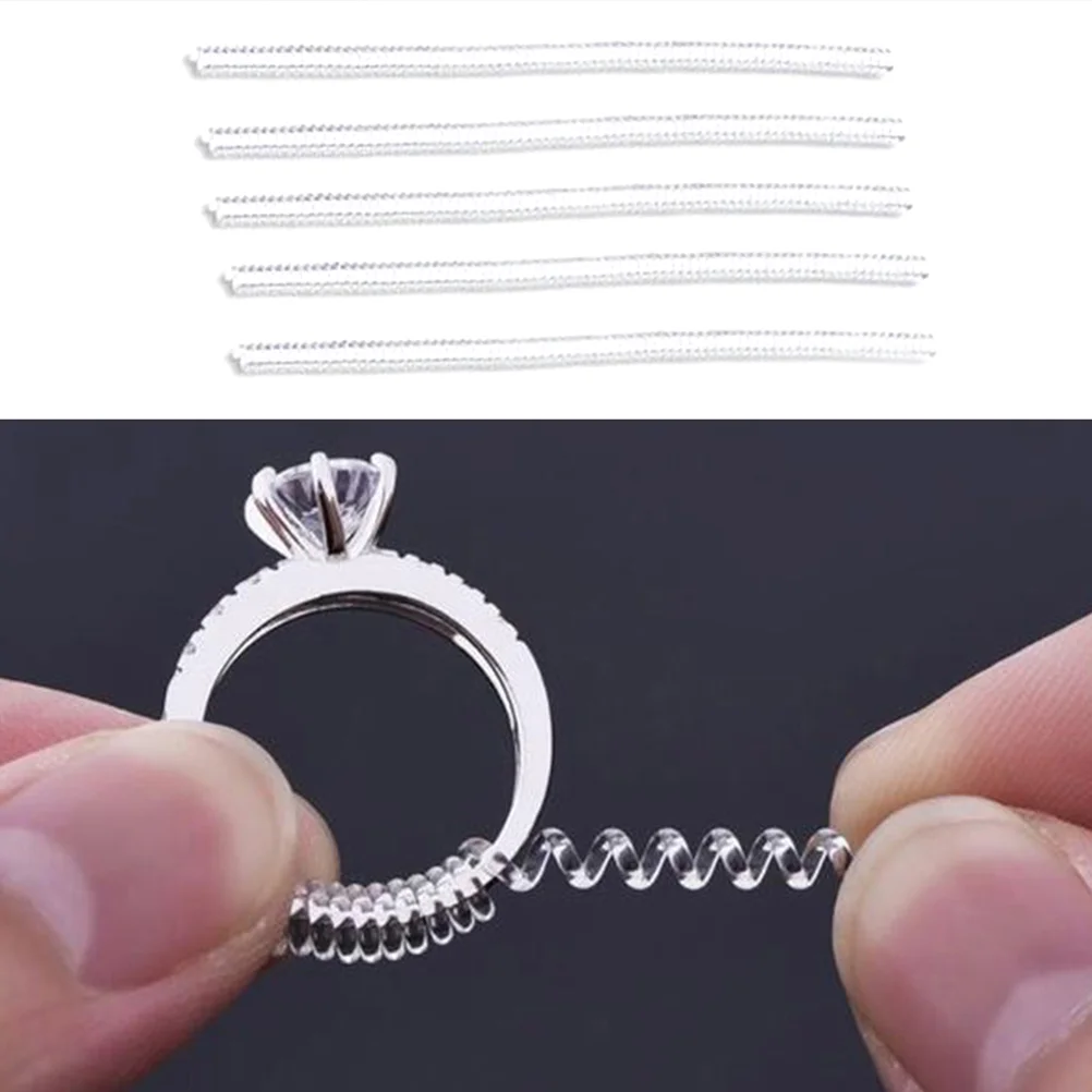 12 PCS Ring Spacer Clear Adjuster Measurer for Tightener Wedding Size Rings Guard Reducer Sizer Invisible