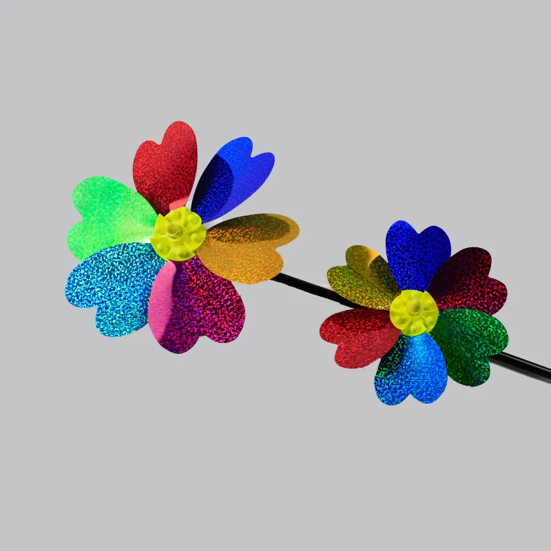 

【Q】1 Piece Colorful Sequin Pinwheel Plastic Heart Shape Windmill Decor Outdoor Garden Lawn Festive Bright Colors Rotating Fun