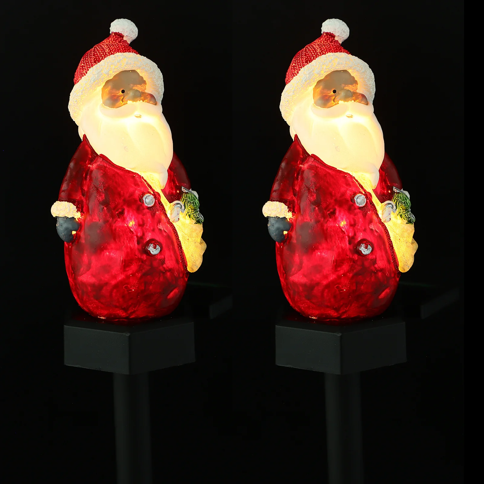 2 قطعة أضواء سانتا حصة ساحة الحديقة تعمل بالطاقة الشمسية في الهواء الطلق مسار ضوء الشمسية الحديقة مصباح الحديقة لحديقة فناء درب