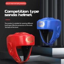 Boxing helmet fully enclosed chin protection Sanda headgear Muay Thai monkey face adult children combat training protective gear