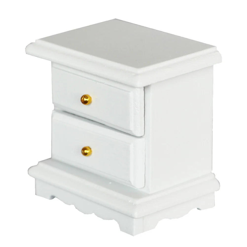 

Mini Bedside Cupboard Miniature Furniture DIY House Decoration Photo Prop Vintage Wooden Ornament Mini Bedside Cupboard Model