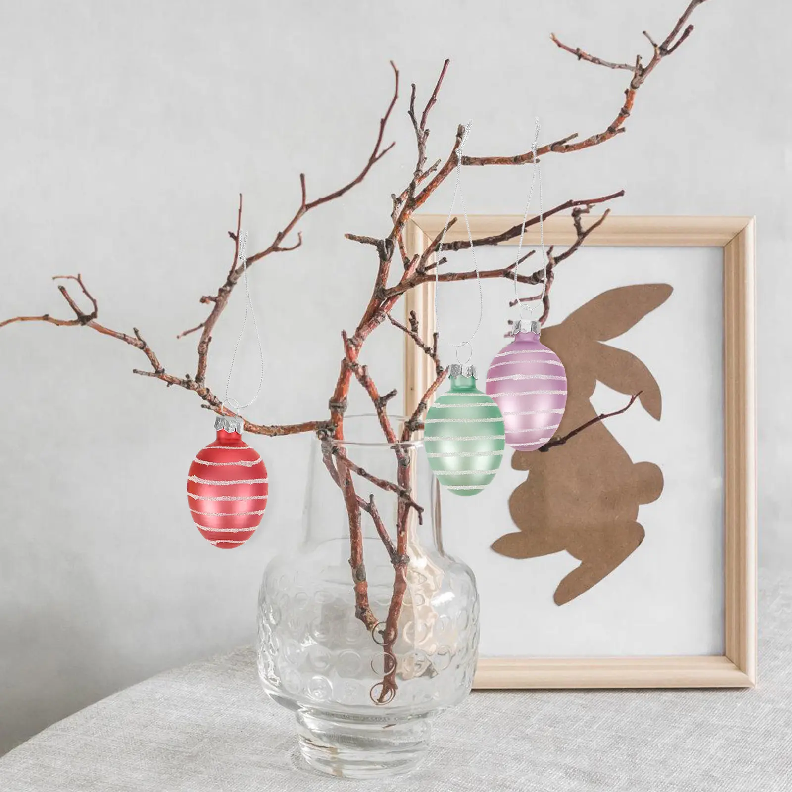 

12Pcs Easter Hanging Eggs Light Home Decor Perfect for Parties and Festivals Easter Egg Ornament Hanging Ornaments