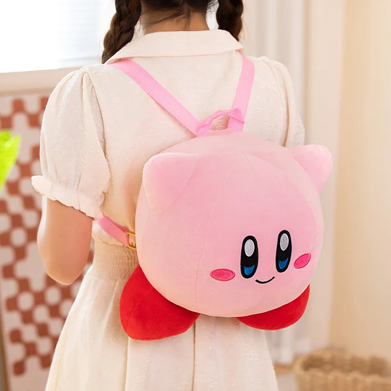 Kirby Kawaii Schoolbag para Crianças, Mochila Boneca de Pelúcia, Soft Doll Toy, Presentes para Meninas, Novo