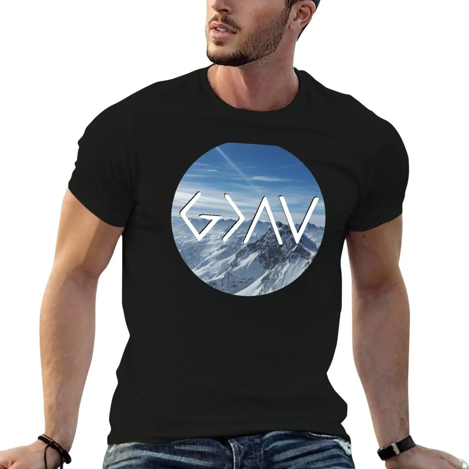God Is Greater Than The Highs And Lows - High Snow Mountains T-Shirt Soft Cotton Print T-Shirt