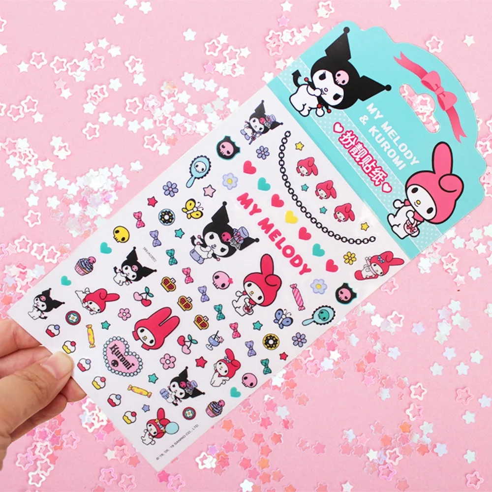 ملصق سانريو الأصلي هالو كيتي كورومي ميلودي مصنوع يدويًا يمكنك صنعه بنفسك دفتر سطح المكتب ديكور إبداعي مقاوم للماء هدايا الفتيات #4