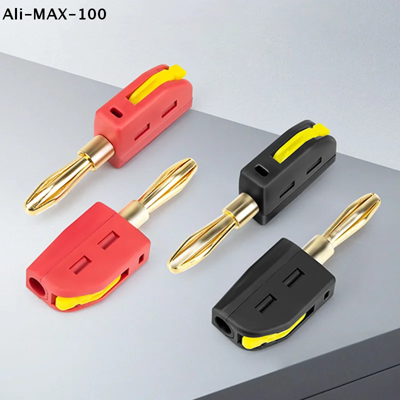 【Sv】Portable 32A 4mm Banana Plug High Current Quick Connect Gold-Plated Banana Connectors Audio Copper Speakers Amplifier