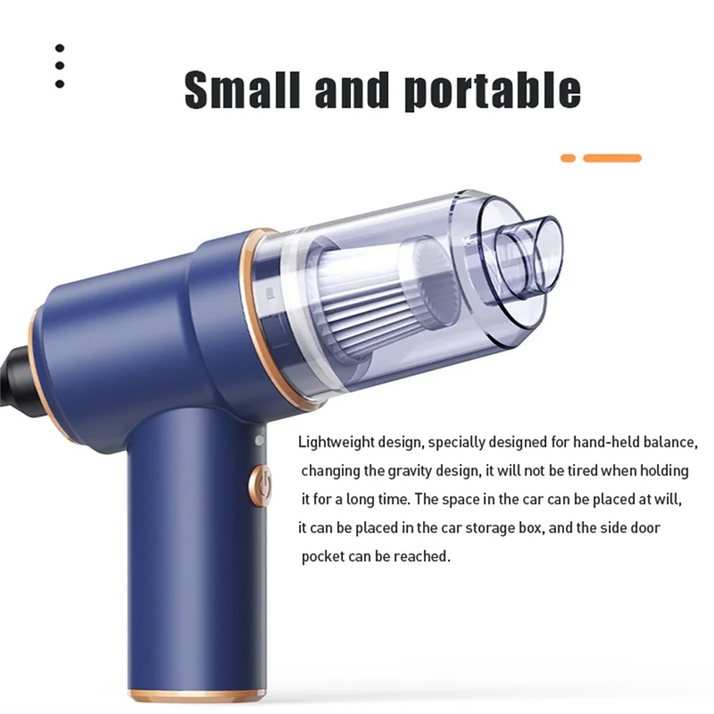 

AT51-80000Pa Car Vacuum Cleaner Wireless Charging Compressed Air Handheld High-Power With HEPA Filter For Home Office Car