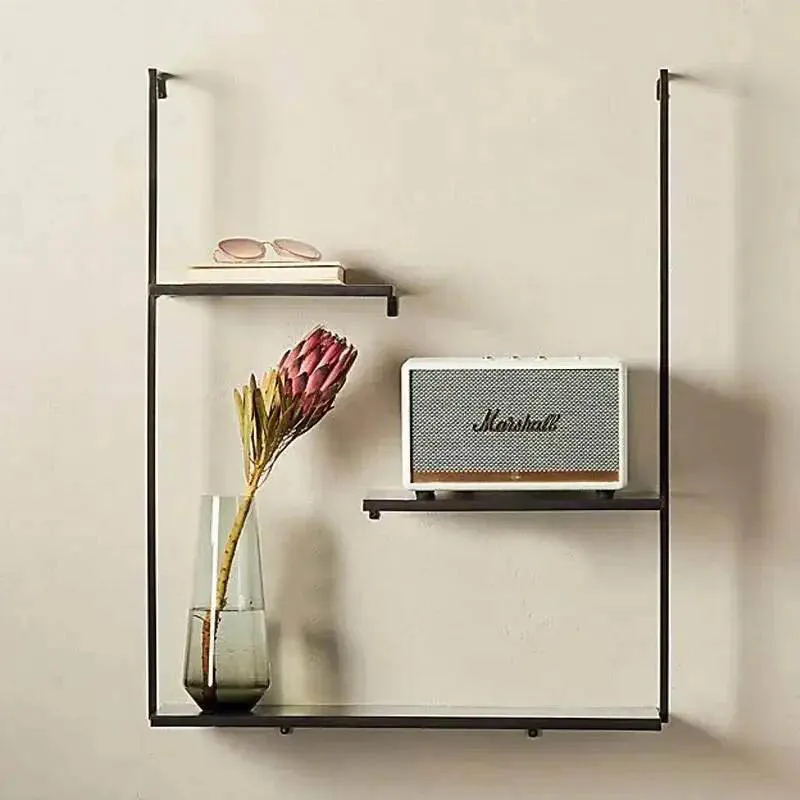 Creative Design Bookshelf Bookcase Wall Shelf Wall Hanging Bedroom Wall Decoration Rack Multi-layer Partition Metal Shelf