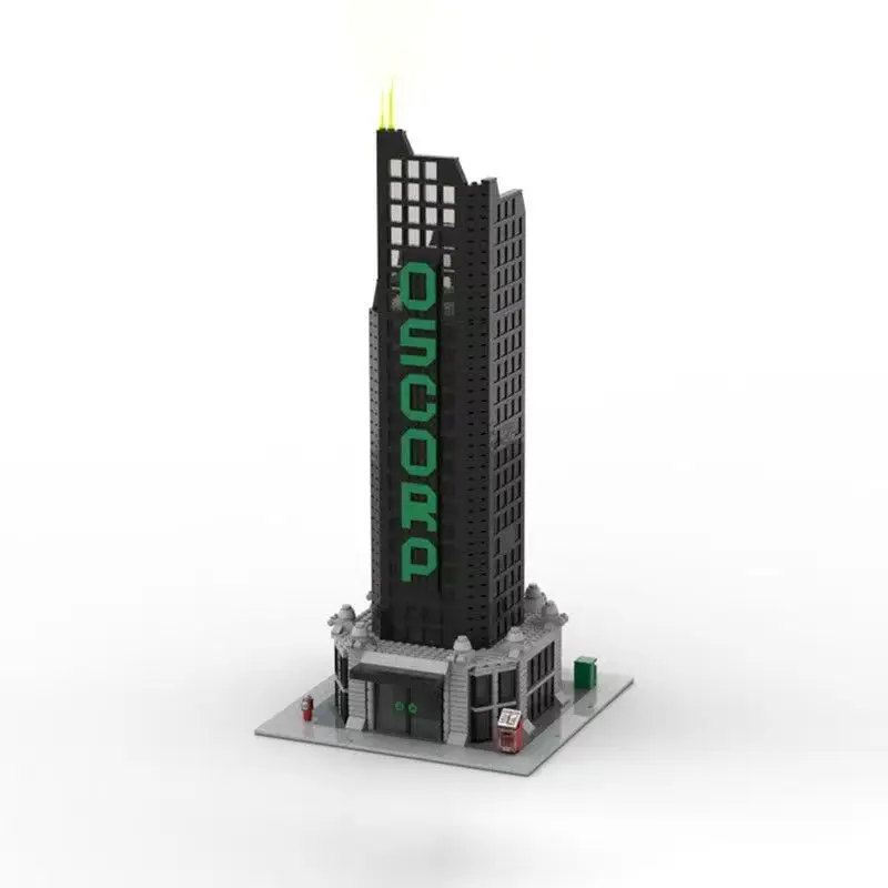 1538PCS 모던 시티 오스코프 타워 MOC 스트리트뷰 홀리데이 퍼즐 건축 창의적 조립 크리스마스 생일 장난감 선물 어린이용