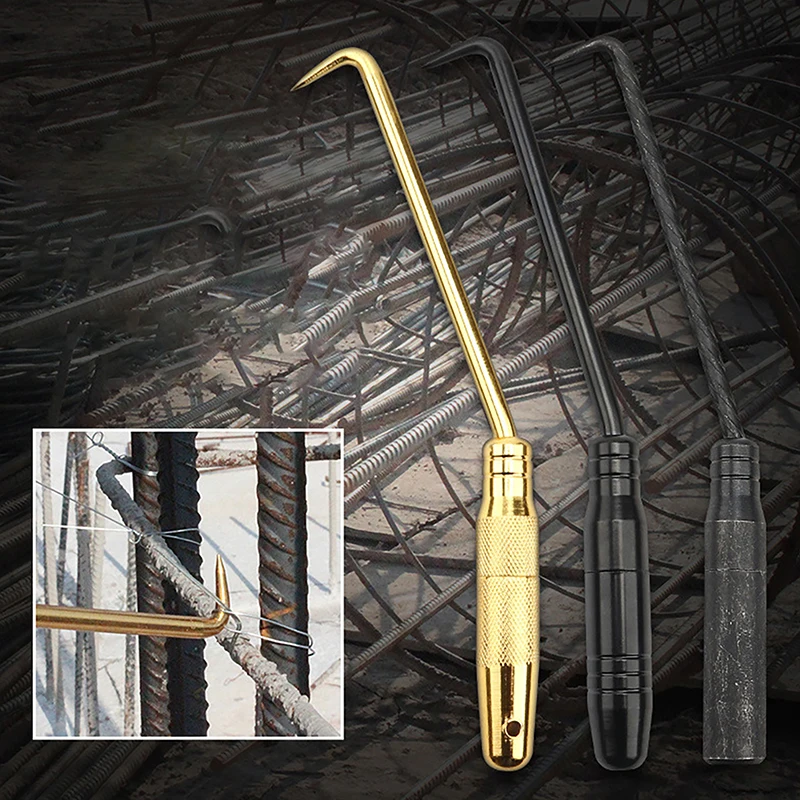 All-in-One Rebar Tie Wire Twister; Handy Tool with Hook for Easy Steel Bar Binding.