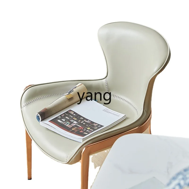 

Yhl Saddle Leather Dining Chair Home Living Room Light Luxury Conference Chair Backrest Chair