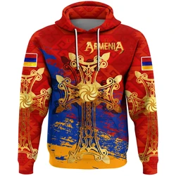 Armenia Flag 3D Hoodie Men's National Emblem Sweatshirt Fashion Retro Hoodie Unisex Casual Flag Hoodie Male Pullover Sweatshirt