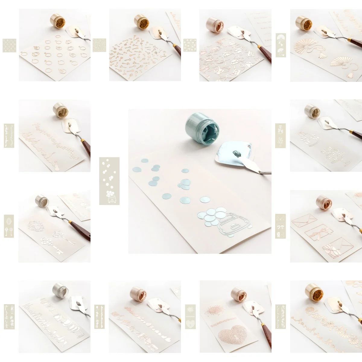 Multi Style Wedding Romantic Stencil Floral Heart Ring Envelope Key Fan Pattern Die Cuts for Card Making Scrapbooking DIY Craft