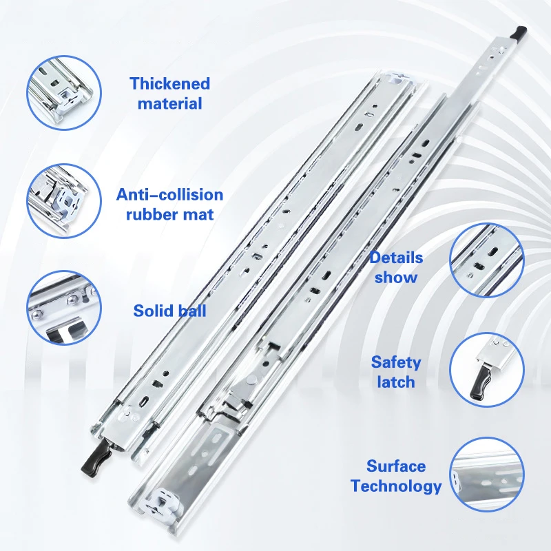Imagem -03 - Gaveta Industrial Resistente de 51 mm 68kg da Extensão Completa dos Corredores do Trilho da Corrediça da Gaveta Desliza a Mobília de Ferragem da Porta Deslizante a