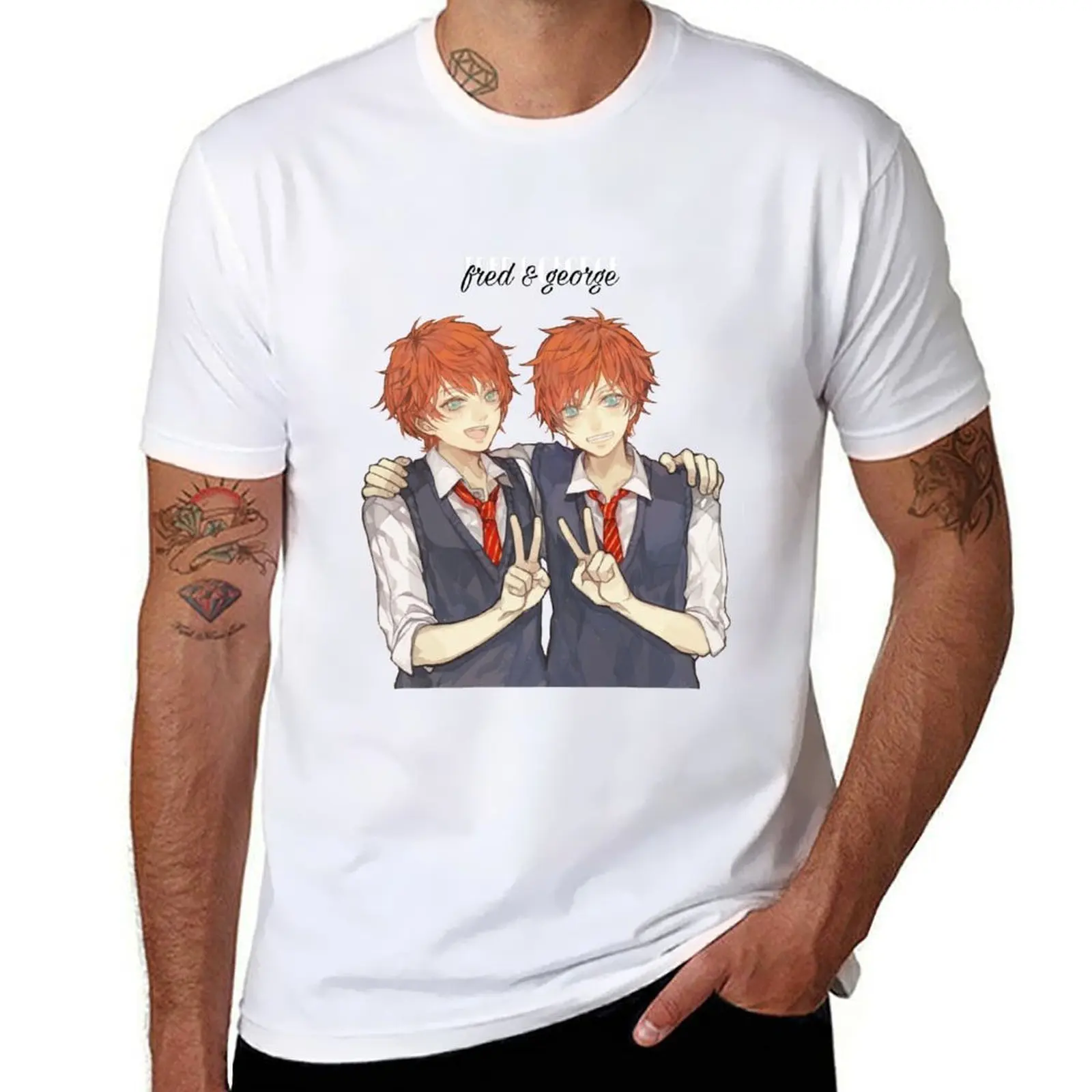 

Fred and George Weasly T-Shirt t shirts for man graphic tees cotton t shirt man t shirts for man graphic funny T-Shirt
