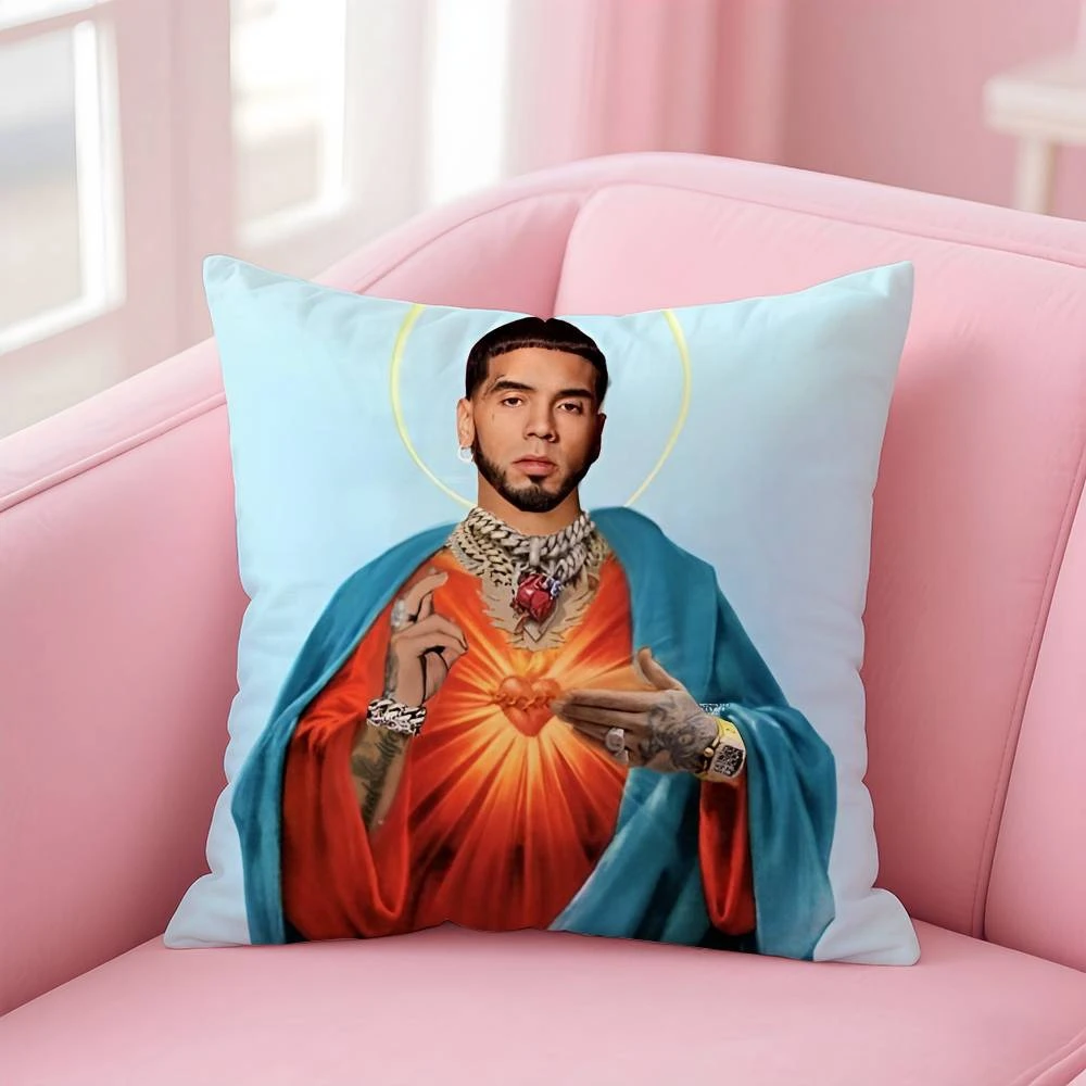 

Наволочка Rapper A-Anuel AA, защита от пылевых клещей, невидимая молния, шелковистый короткий плюш, чехол для диванной подушки