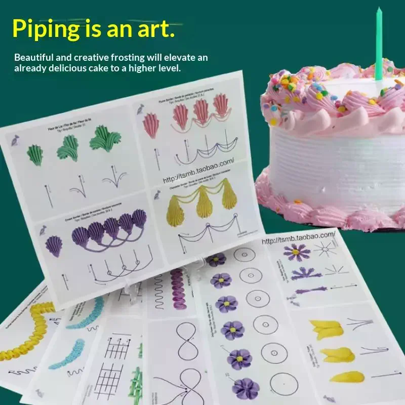Cake Decorating Practice Board 23 Sheet Pattern Drawings Affordable Baking Supply for Bakery School Student Skill Training