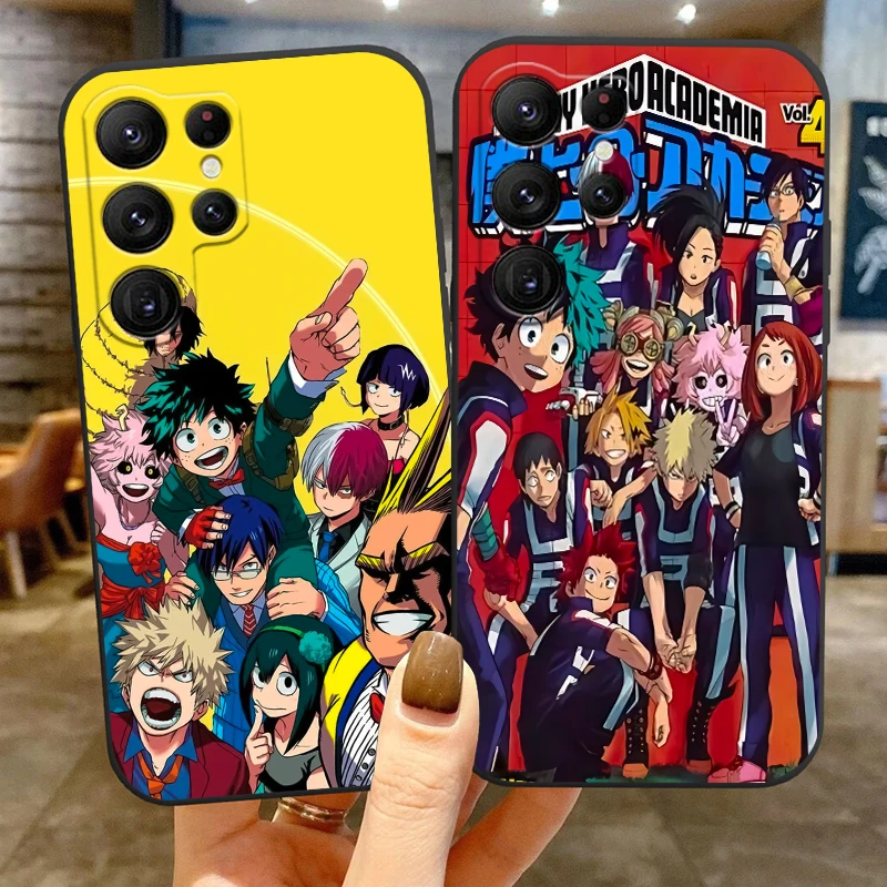 M-My Hero A-Academia Anime For Samsung Galaxy S24 S23 S22 S21 S20 FE S10 S10E Plus Ultra Pro Lite 5G Black TPU Phone Case