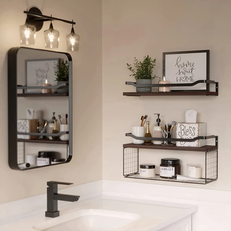 Bathroom Storage Shelves With Wire Storage Basket Bathroom Shelves Over Toilet With Protective Metal Guardrail