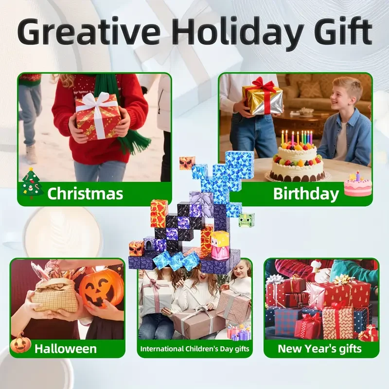 54 magnético diy construção aleatória plástico empilhado forma criativa estrutura educacional estação brinquedo blocos de construção