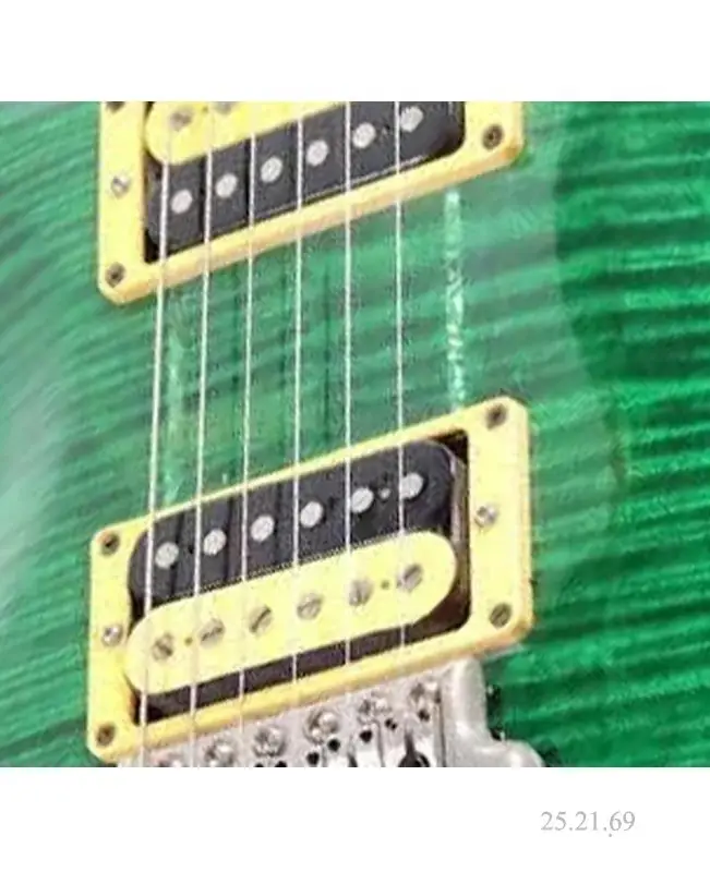 off white edge trim solid body electric guitar, double cut build green -2 Hum-bucker pickups