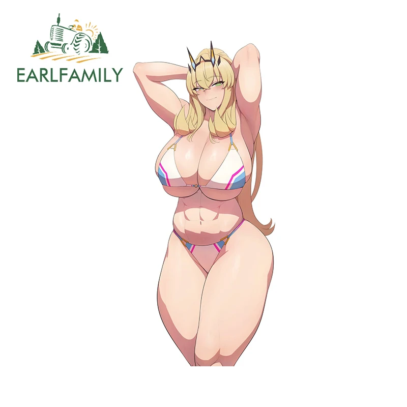 EARLFAMILY 13cm x 5.7cm Barghest Bikini Princess Decal Waifu Huge Breasts Succubus Female Car Stickers Creative Accessories