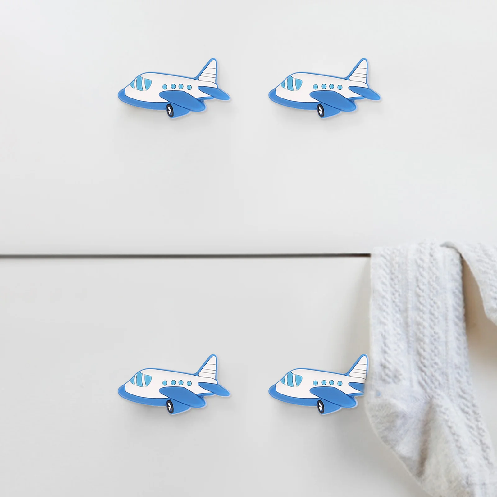 

2 Pcs Airplane Soft Plastic Drawer Pulls Cabinet H les for Wardrobe Doors Furniture Knobs Bedroom Kids Room Nautical Style Easy