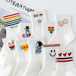 New Socks Women's Korean Version In The Tube Wild Cute Japanese Student Women's Socks Autumn And Winter Rainbow Socks